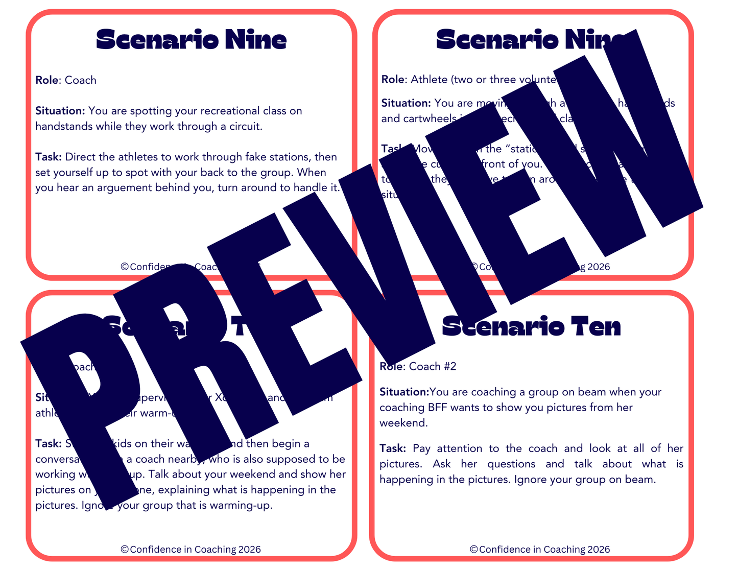 Role Playing Scenario Cards | Professionalism