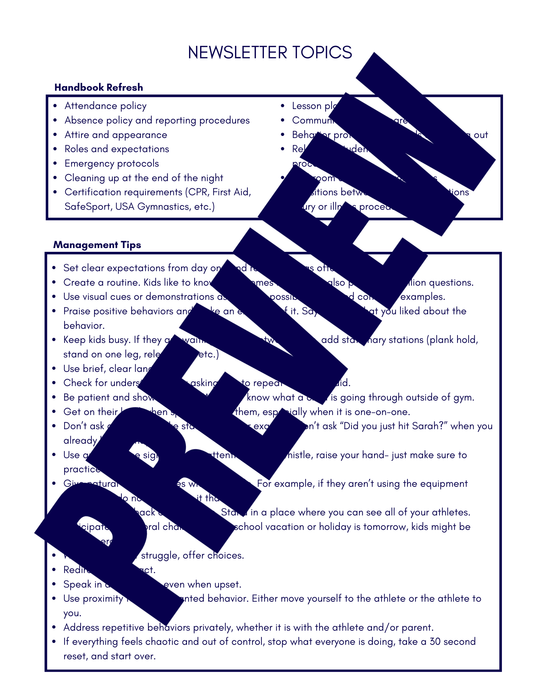 Newsletter Topics and Templates