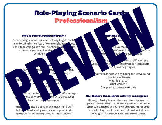 Role Playing Scenario Cards | Professionalism
