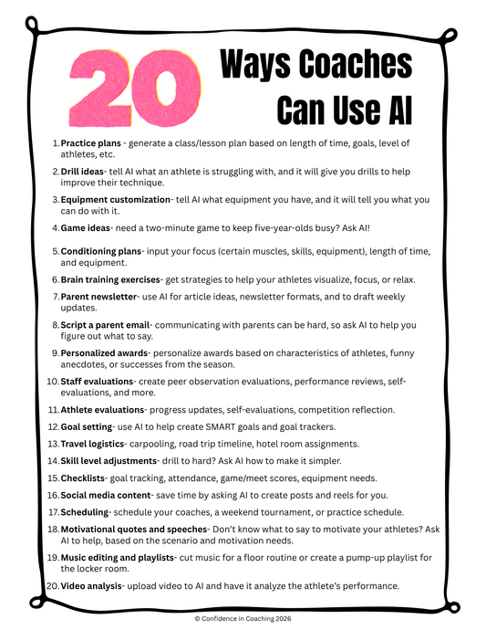 20 Ways Coaches Can Use AI to Make Their Job Easier
