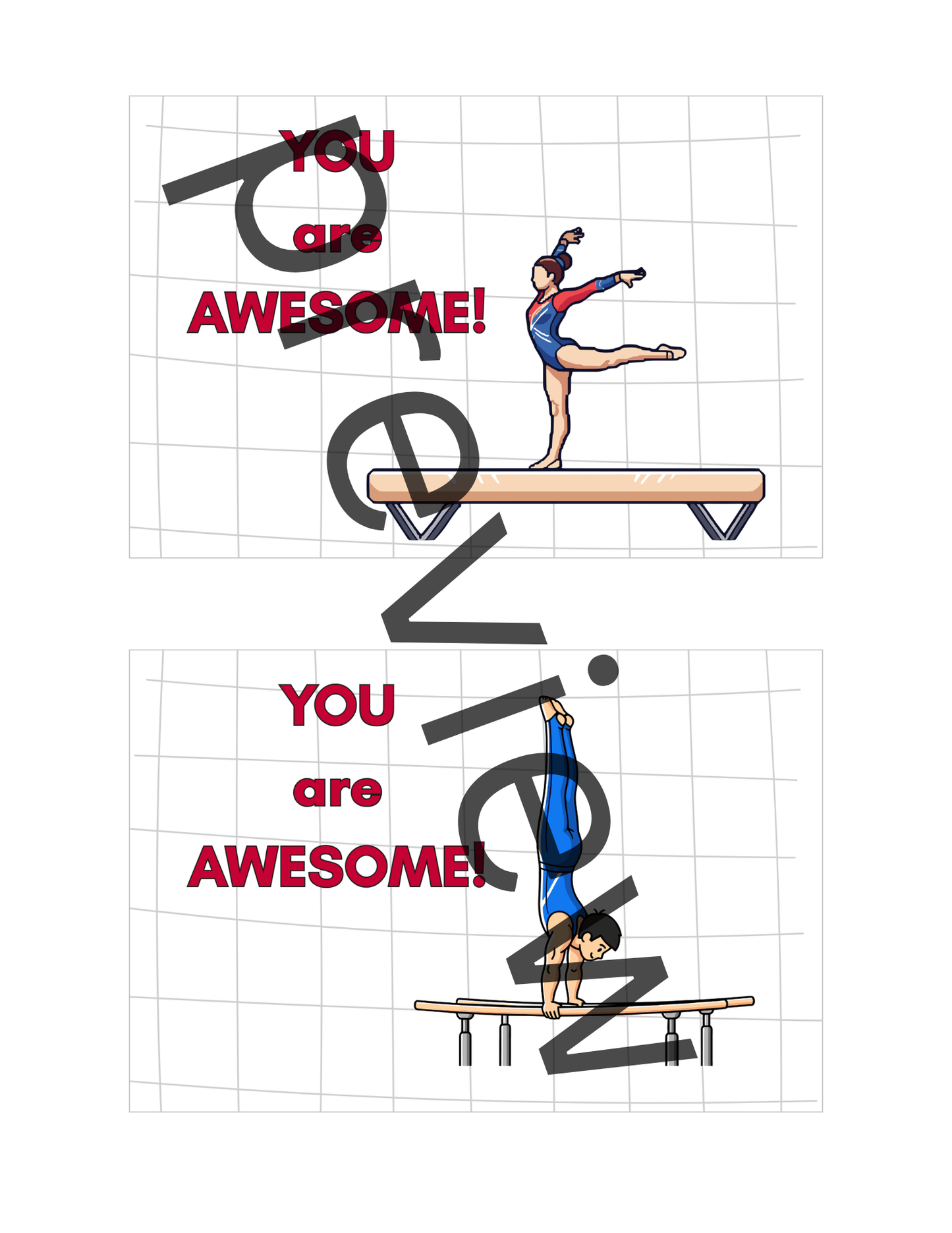 Gymnastics Postcards