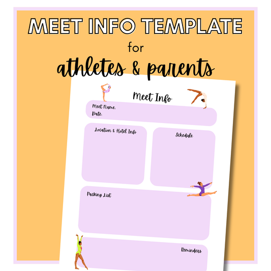 Meet Info Template for Gymnastics Coaches, Athletes, and Parents