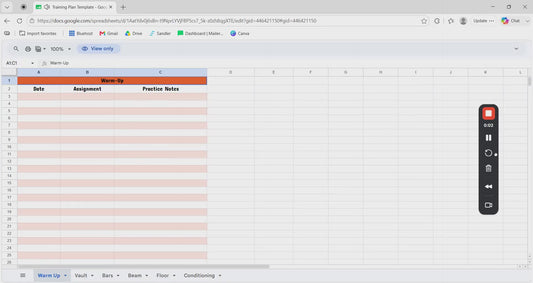Training Plan Template for Gymnastics Coaches